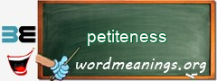 WordMeaning blackboard for petiteness
